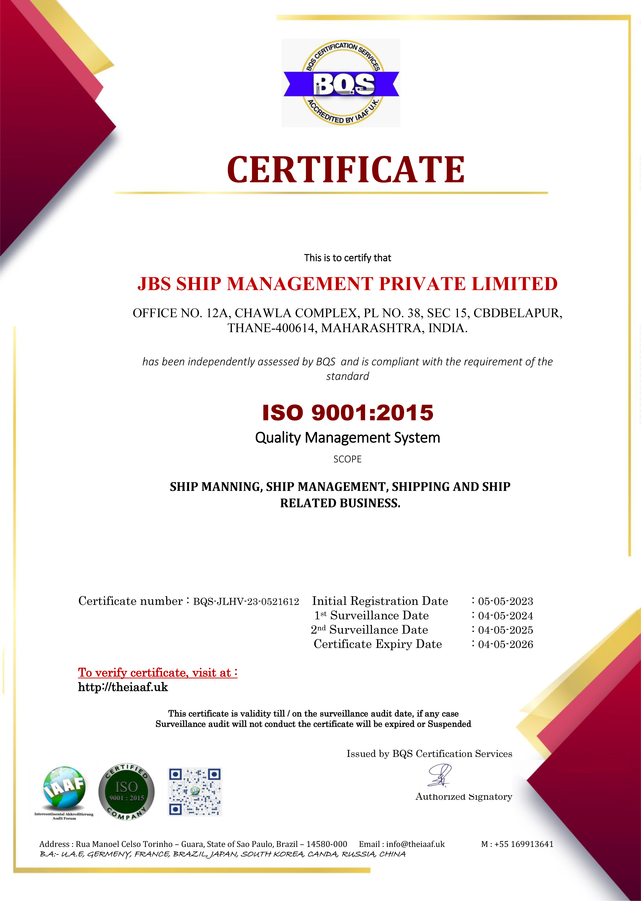 JBS Ship Management Pvt. Limited 